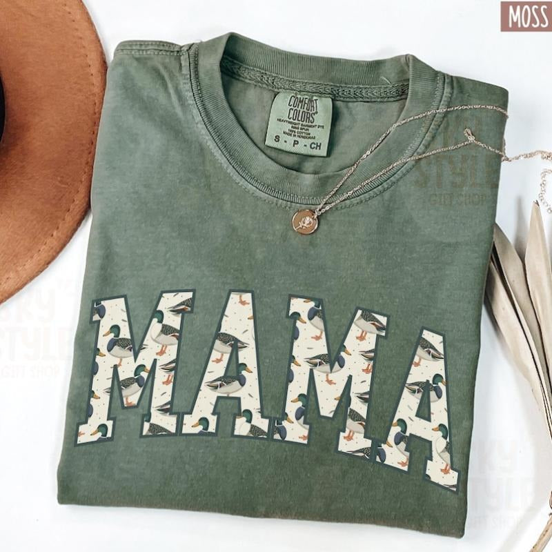 Hunting Mama Duck Mallard Hunters Camo Season Mom - Adult & Kids T-Shirts, Sweatshirts & Hoodies apparel design preview 1