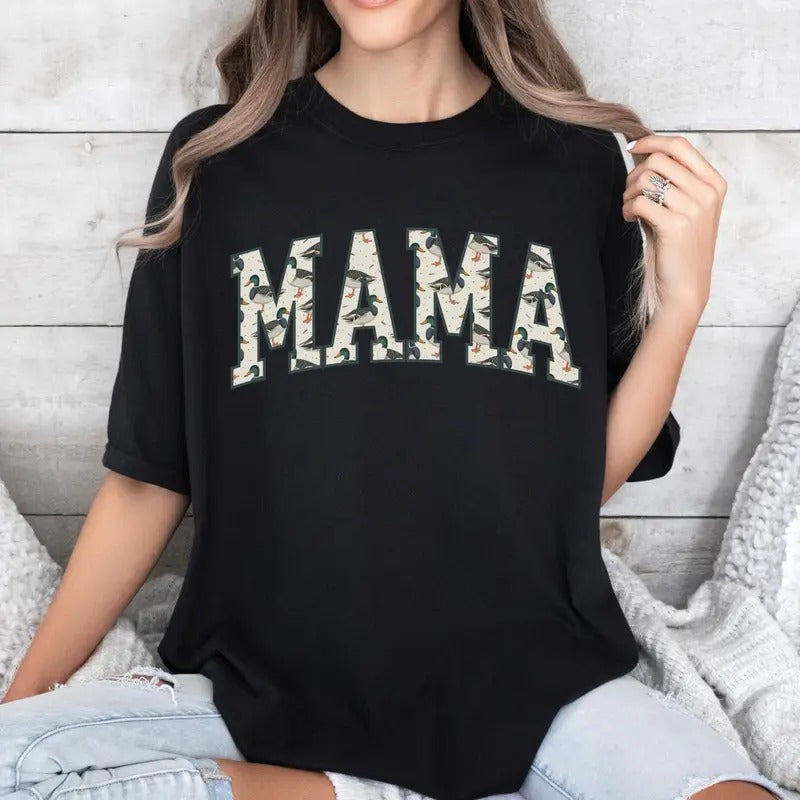 Hunting Mama Duck Mallard Hunters Camo Season Mom - Adult & Kids T-Shirts, Sweatshirts & Hoodies apparel design preview 1