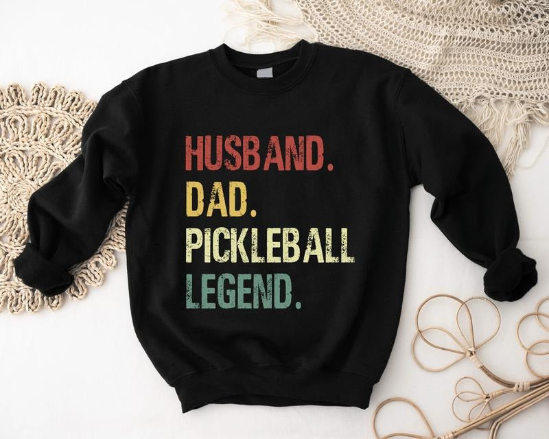 Husband Dad Pickleball Legend Lover Sport Player - Adult & Kids T-Shirts, Sweatshirts & Hoodies apparel design preview 1