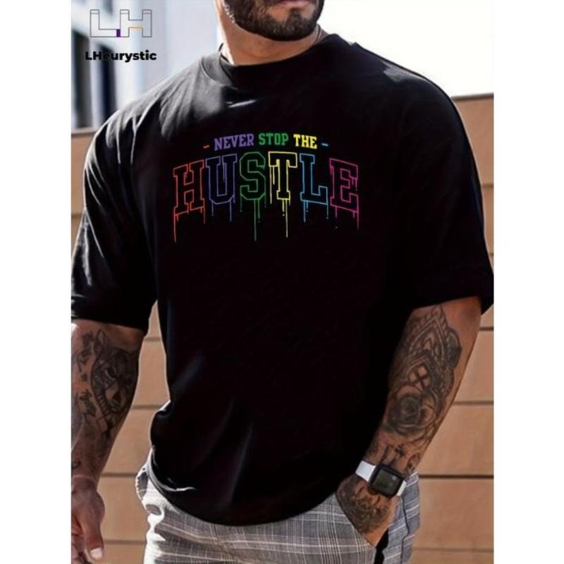 Hustle Print Crew Neck Niche Casual Comfy Summer Tops - Adult & Kids T-Shirts, Sweatshirts & Hoodies apparel design preview 1