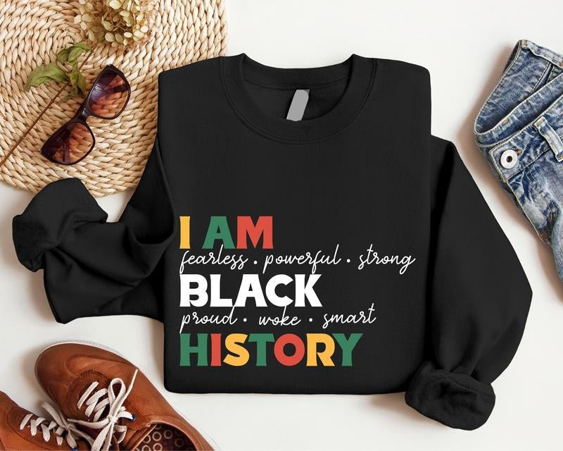 I Am Black History African American Month Human - Adult & Kids T-Shirts, Sweatshirts & Hoodies apparel design preview 1