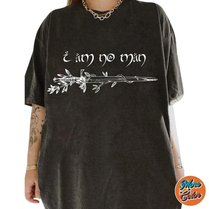 I Am No Man Fantasy Reader Cotton Crew Neck Size S - Adult & Kids T-Shirts, Sweatshirts & Hoodies apparel design preview 1
