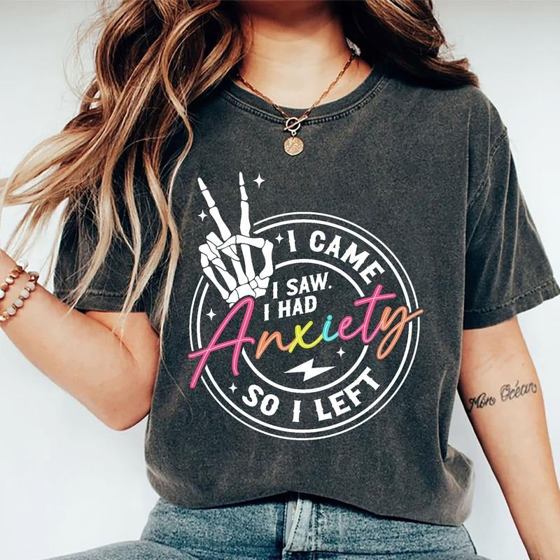 I Came Saw Had Anxiety So Left Social Anxious Vintage - Adult & Kids T-Shirts, Sweatshirts & Hoodies apparel design preview 1