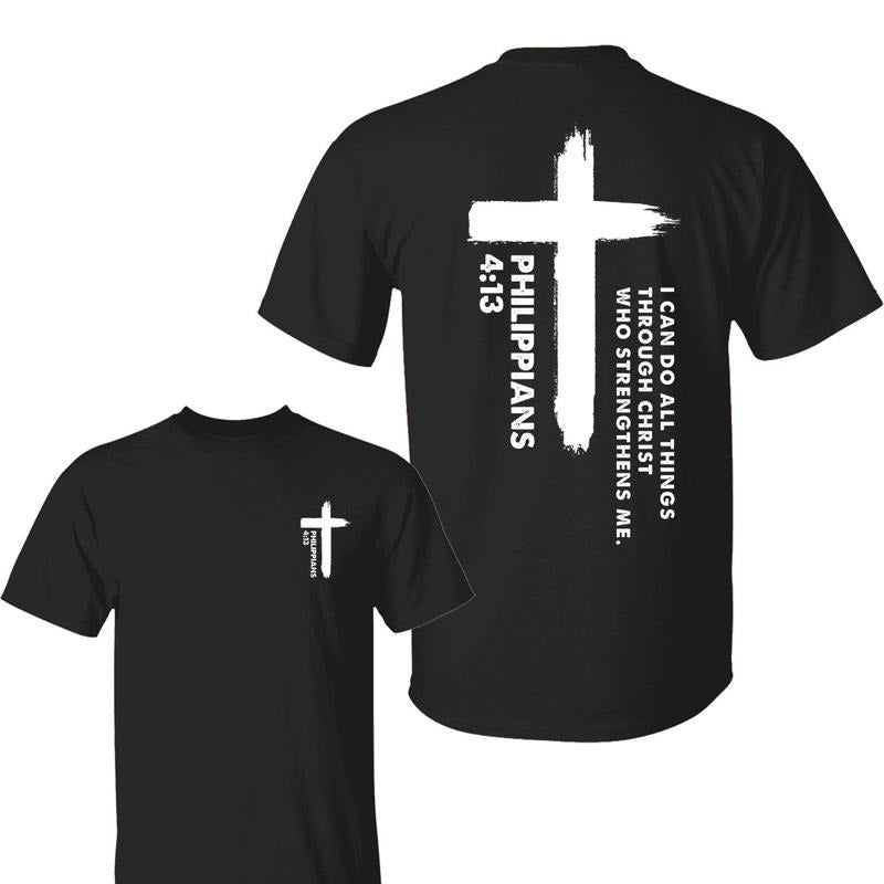 I Can Do All Things Through Christ Cross Print - Adult & Kids T-Shirts, Sweatshirts & Hoodies apparel design preview 1