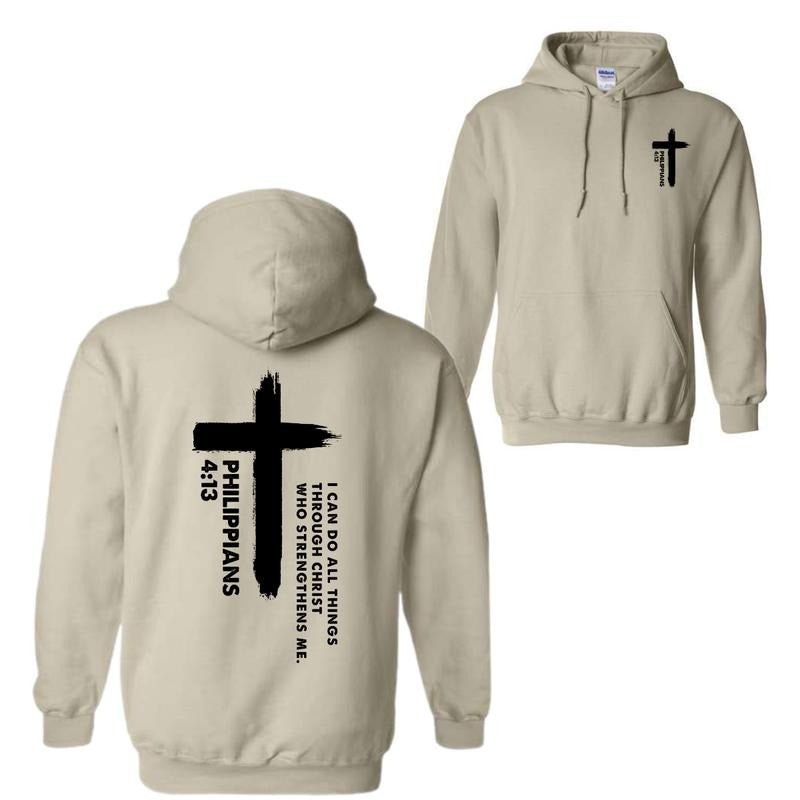 I Can Do All Things Through Christ Cross Print - Adult & Kids T-Shirts, Sweatshirts & Hoodies apparel design preview 1