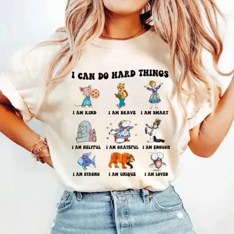 I Can Do Hard Things Book Lover Still Read Children'S - Adult & Kids T-Shirts, Sweatshirts & Hoodies apparel design preview 1