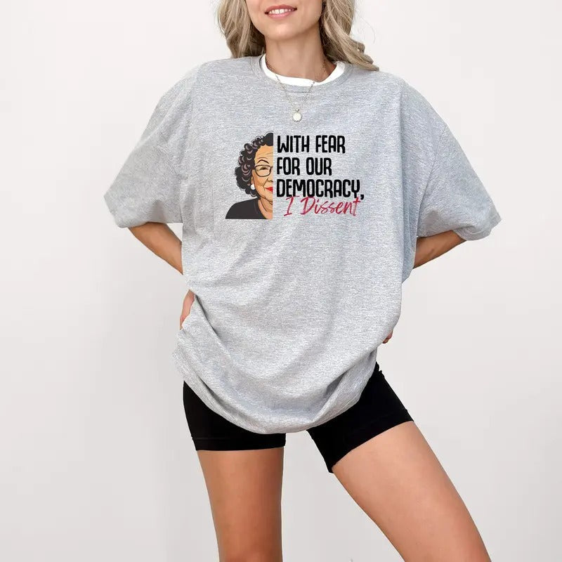 I Dissent Fear Our Democracy Sotomayor Corrupt SCOTUS - Adult & Kids T-Shirts, Sweatshirts & Hoodies apparel design preview 1