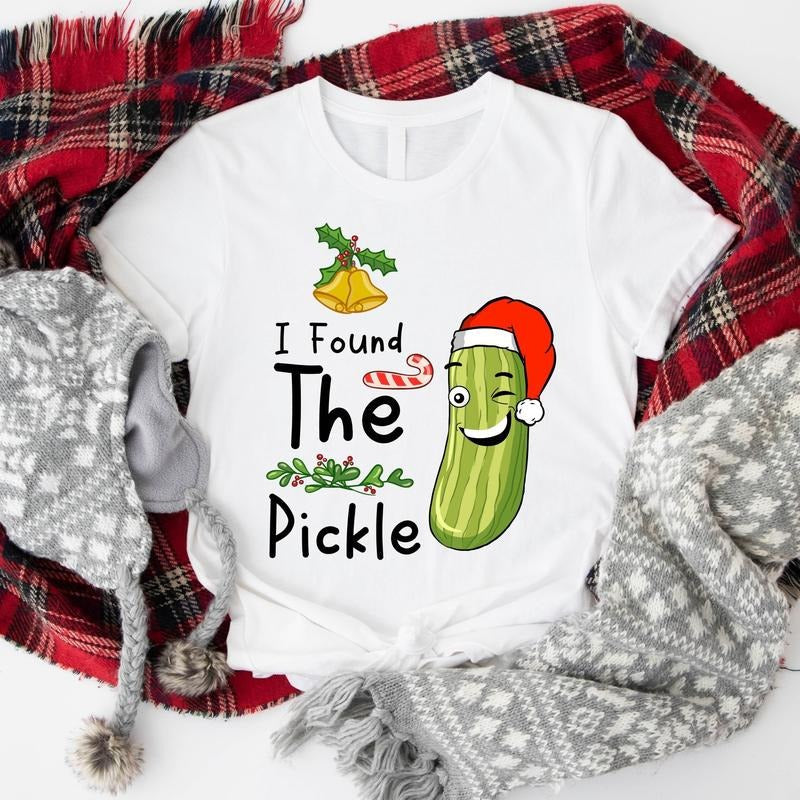 I Found Pickle Funny Pickles Lover Xmas Matching - Adult & Kids T-Shirts, Sweatshirts & Hoodies apparel design preview 1