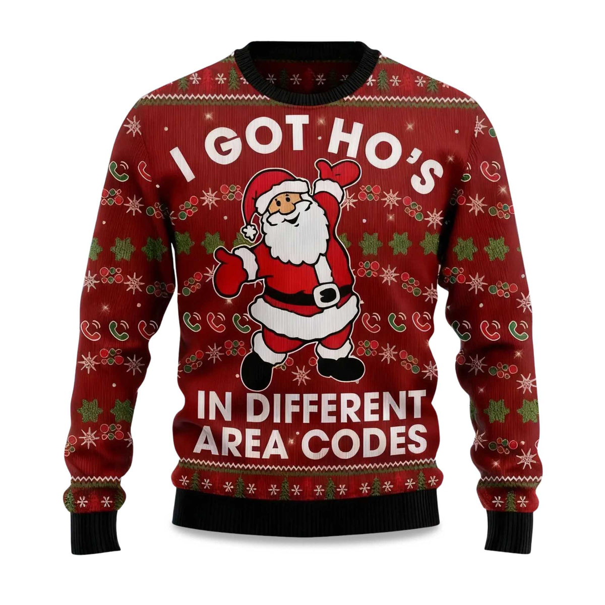 I Got Ho’s in Different Area Codes Ugly Christmas Sweater - Holiday Gift product image