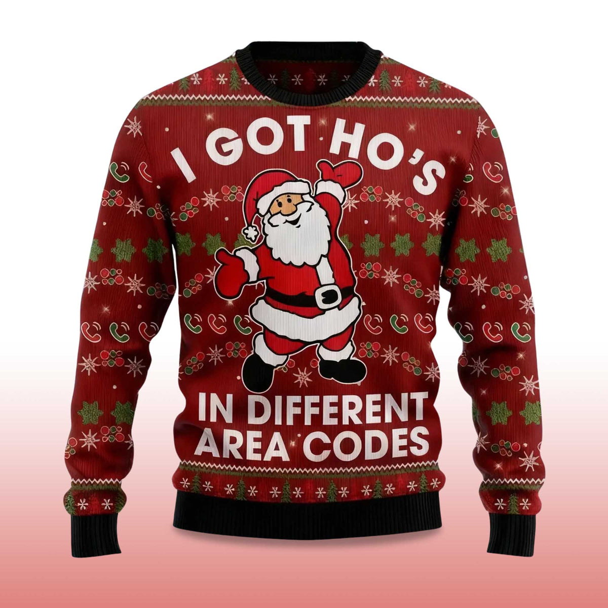 I Got Ho’s in Different Area Codes Ugly Christmas Sweater - Holiday Gift product image 4