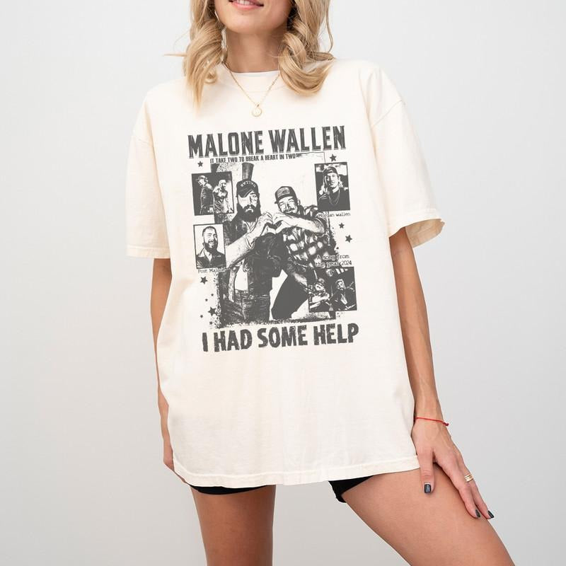 I Had Some Help Country Music Morgan Malone Posty - Adult & Kids T-Shirts, Sweatshirts & Hoodies apparel design preview 1