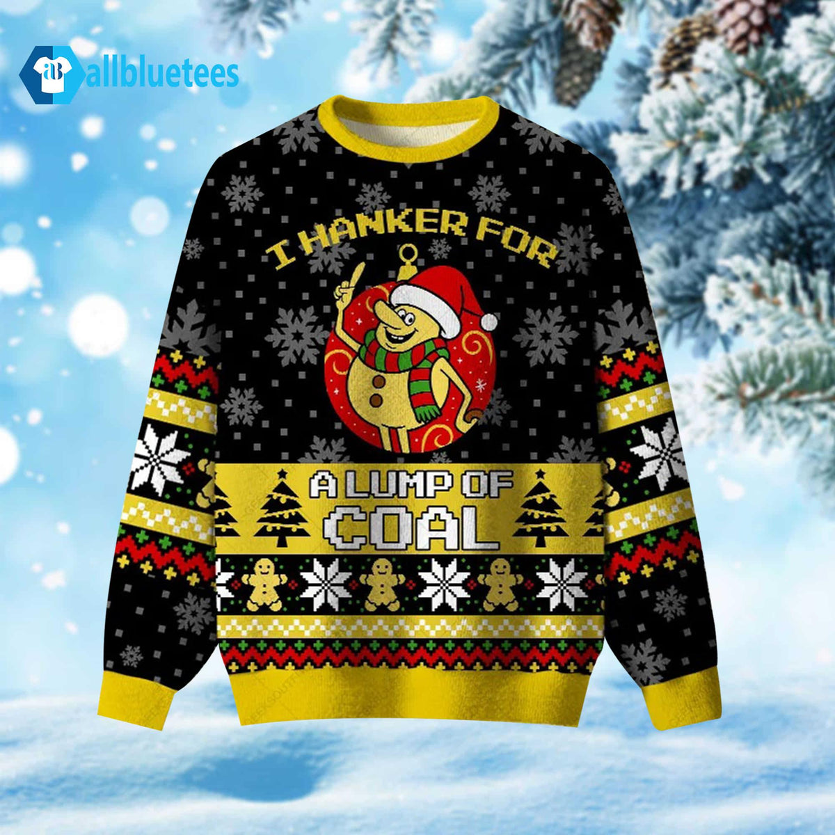I Hanker For A Lump Of Coal Ugly Christmas Sweater - Holiday Gift product image