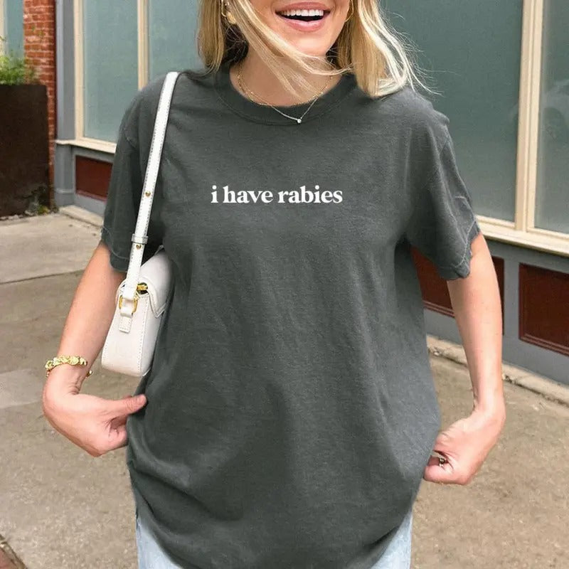 I Have Rabies Comfort Colors Sarcasm Funny Humor - Adult & Kids T-Shirts, Sweatshirts & Hoodies apparel design preview 1