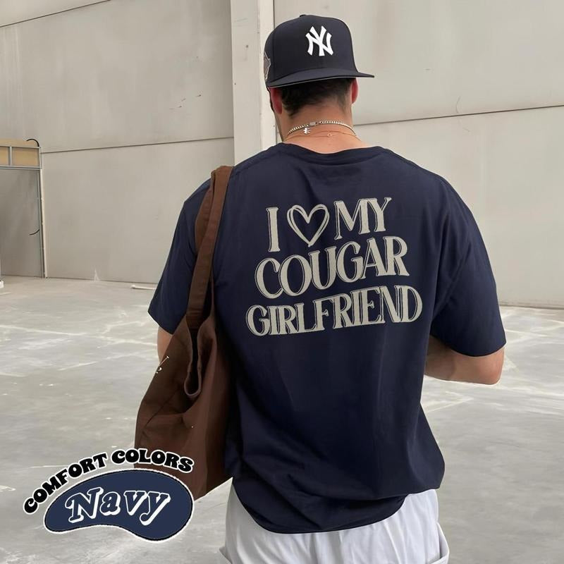 I Heart My Cougar Girlfriend Love Boyfriend - Adult & Kids T-Shirts, Sweatshirts & Hoodies apparel design preview 1