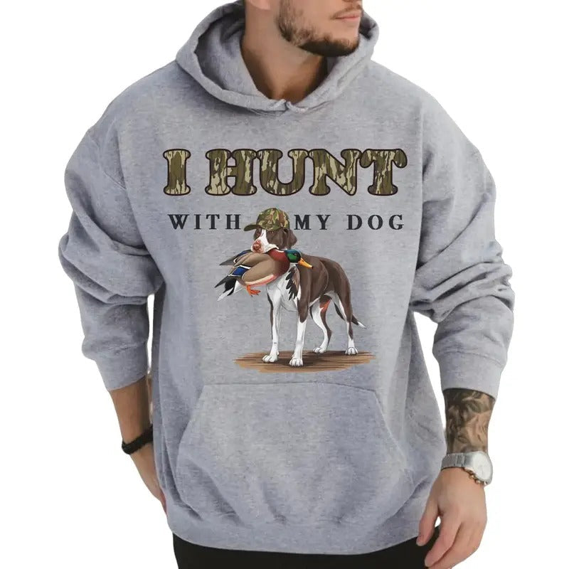 I Hunt My Bird Dog Hunting Camo Bottomland Duck - Adult & Kids T-Shirts, Sweatshirts & Hoodies apparel design preview 1