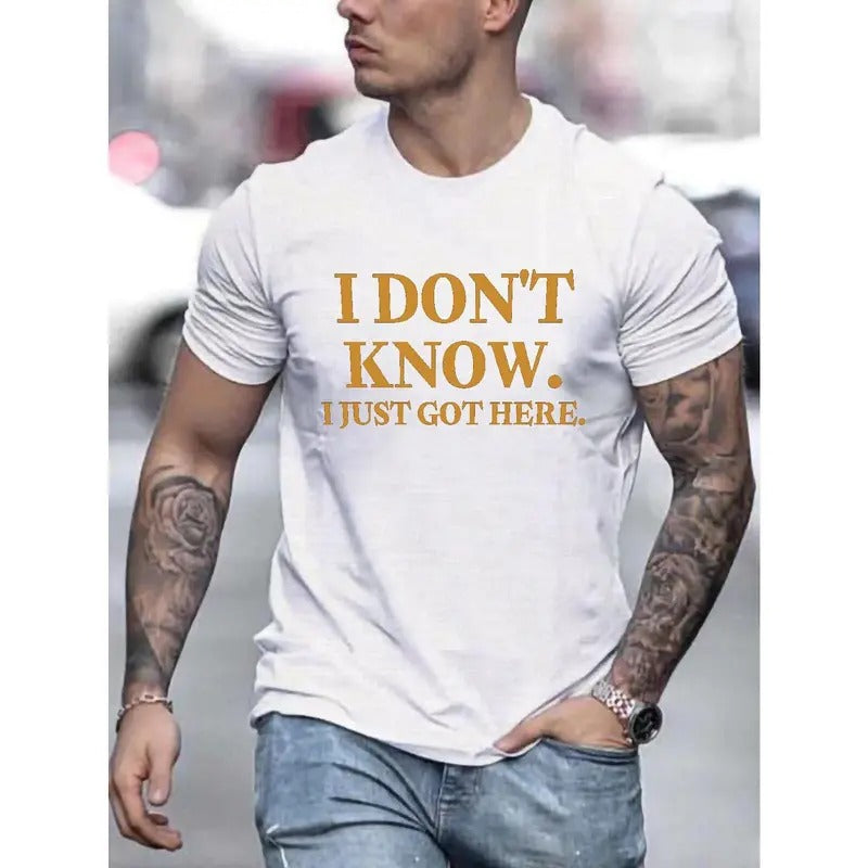 I JUST GOT HERE Letters Print Casual Crew Neck Short - Adult & Kids T-Shirts, Sweatshirts & Hoodies apparel design preview 1