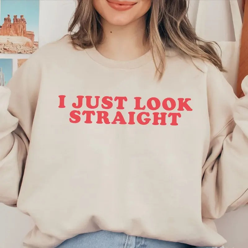 I Just Straight LGBTQ Funny Gay Pride Month Lesbian - Adult & Kids T-Shirts, Sweatshirts & Hoodies apparel design preview 1