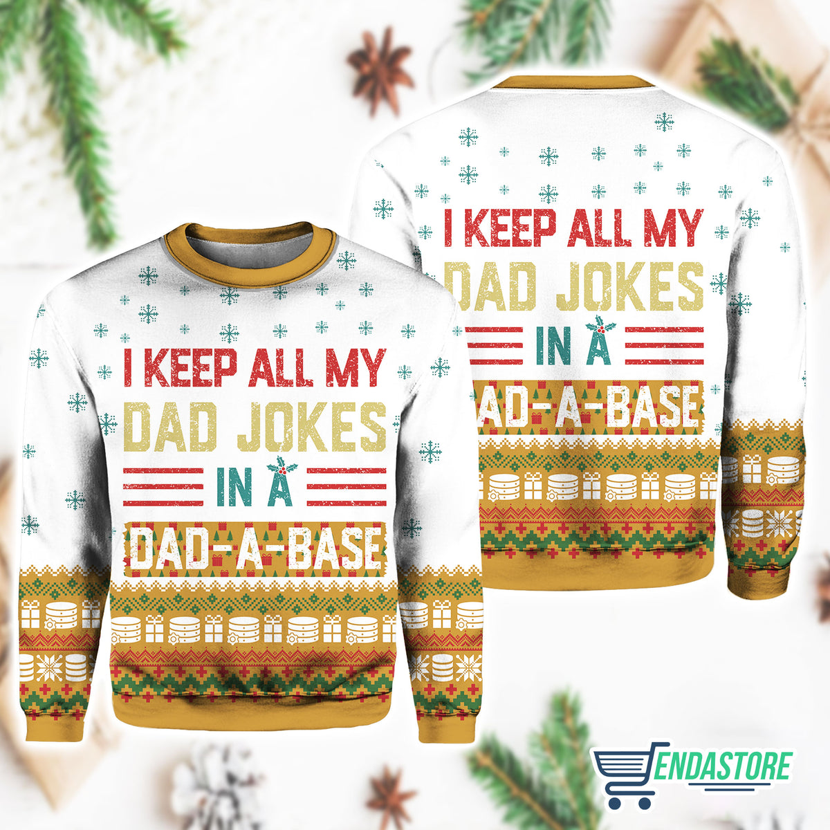 I Keep All My Dad Jokes In A Dad A Base 3D Ugly Christmas Sweater - Holiday Gift product image