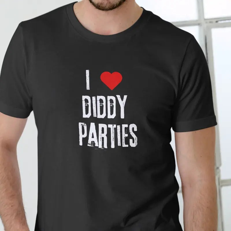 I LOVE DIDDY PARTIES Cotton - Adult & Kids T-Shirts, Sweatshirts & Hoodies apparel design preview 1