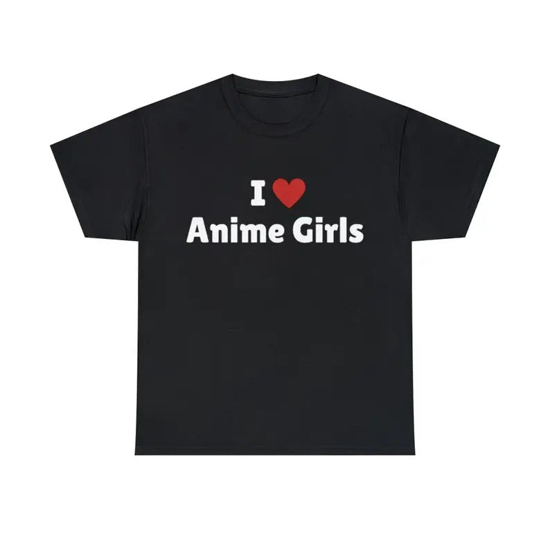 I Love Anime Heart Casual Cotton - Adult & Kids T-Shirts, Sweatshirts & Hoodies apparel design preview 1