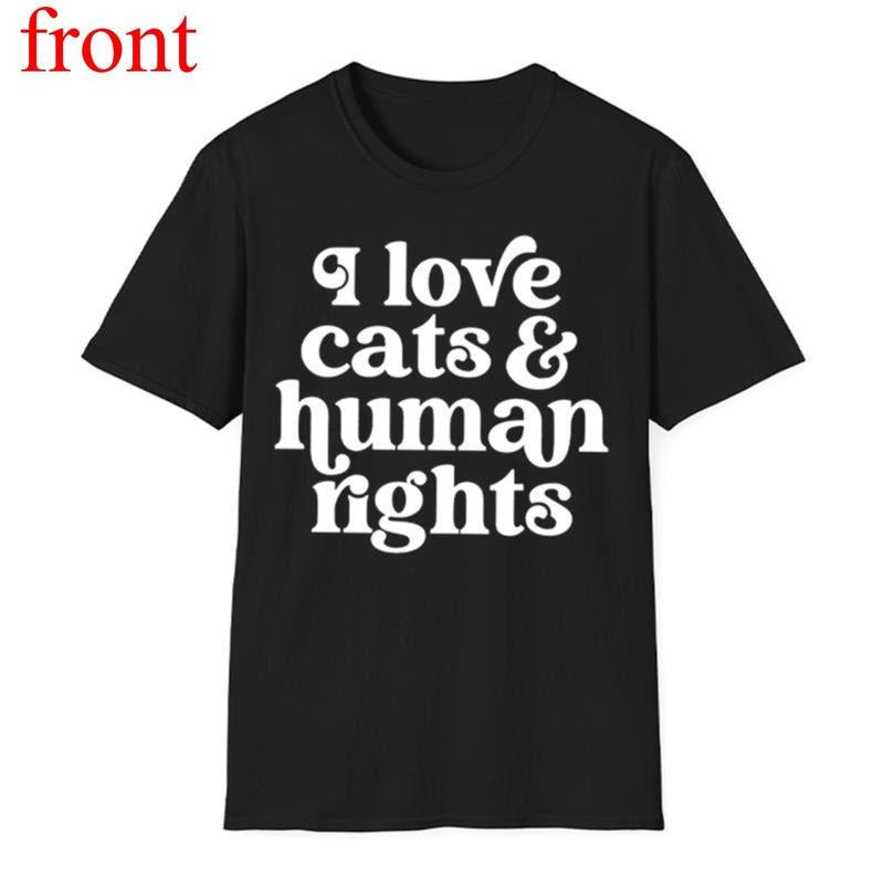 I Love Cats Human Rights Short Sleeve Overeducated - Adult & Kids T-Shirts, Sweatshirts & Hoodies apparel design preview 1