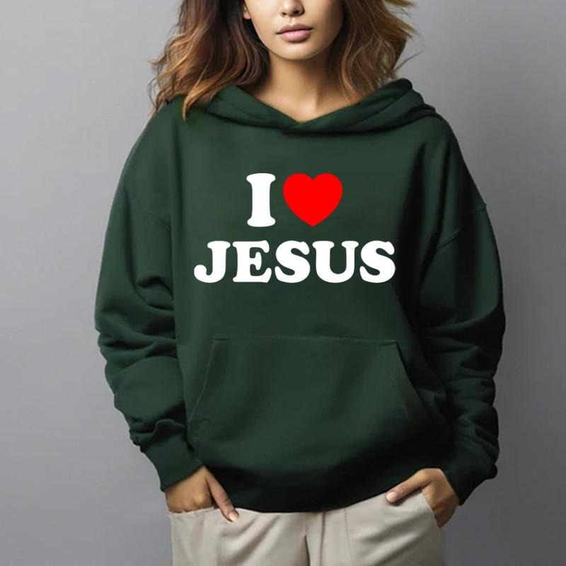 I Love Jesus Casual Street Fleece Fabric Tops Perfect - Adult & Kids T-Shirts, Sweatshirts & Hoodies apparel design preview 1