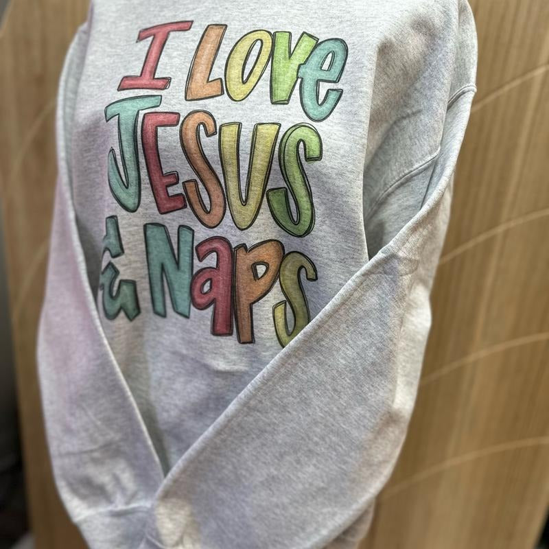 I Love Jesus Naps Christian - Adult & Kids T-Shirts, Sweatshirts & Hoodies apparel design preview 1