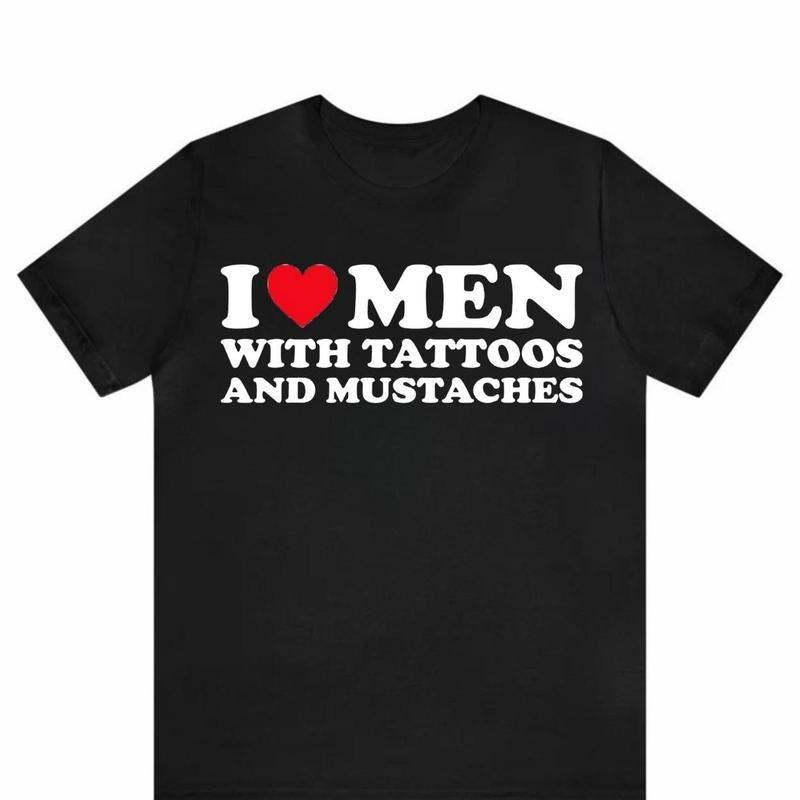 I Love Tattoos Mustaches Heart Classic Timeless - Adult & Kids T-Shirts, Sweatshirts & Hoodies apparel design preview 1