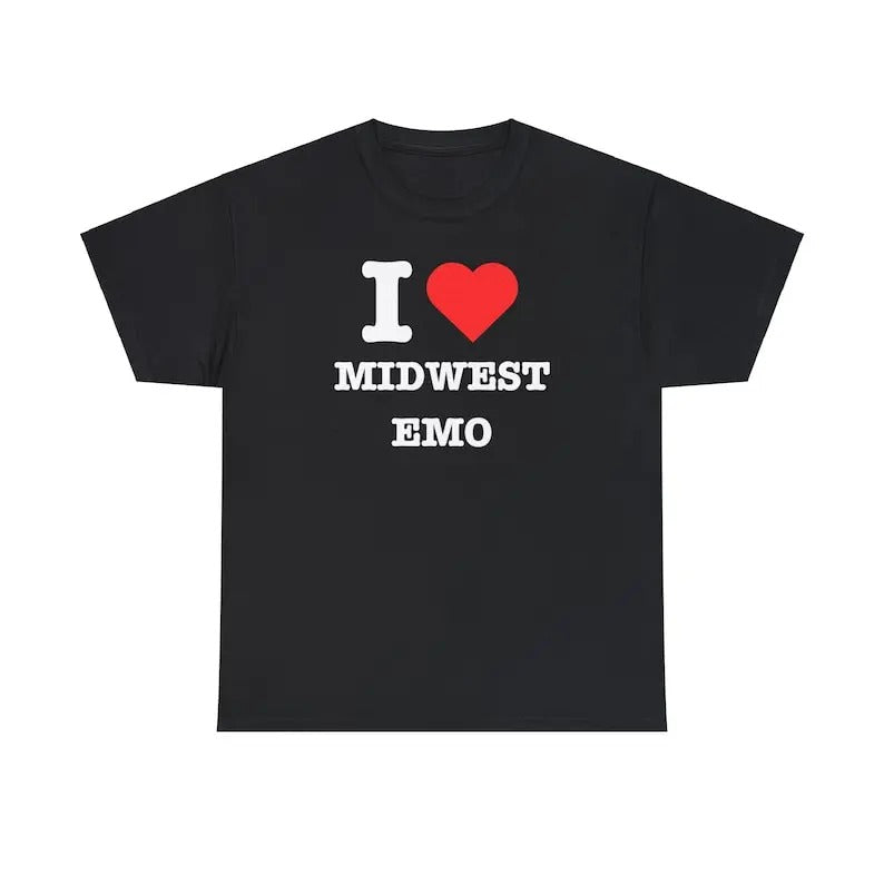 I Love Midwest Emo Heart Band Him Her Menswear Cotton - Adult & Kids T-Shirts, Sweatshirts & Hoodies apparel design preview 1