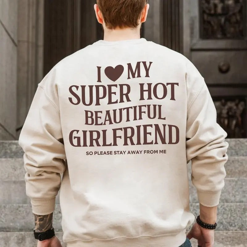 I Love My Girlfriend Funny Boyfriend Heart Valentine - Adult & Kids T-Shirts, Sweatshirts & Hoodies apparel design preview 1