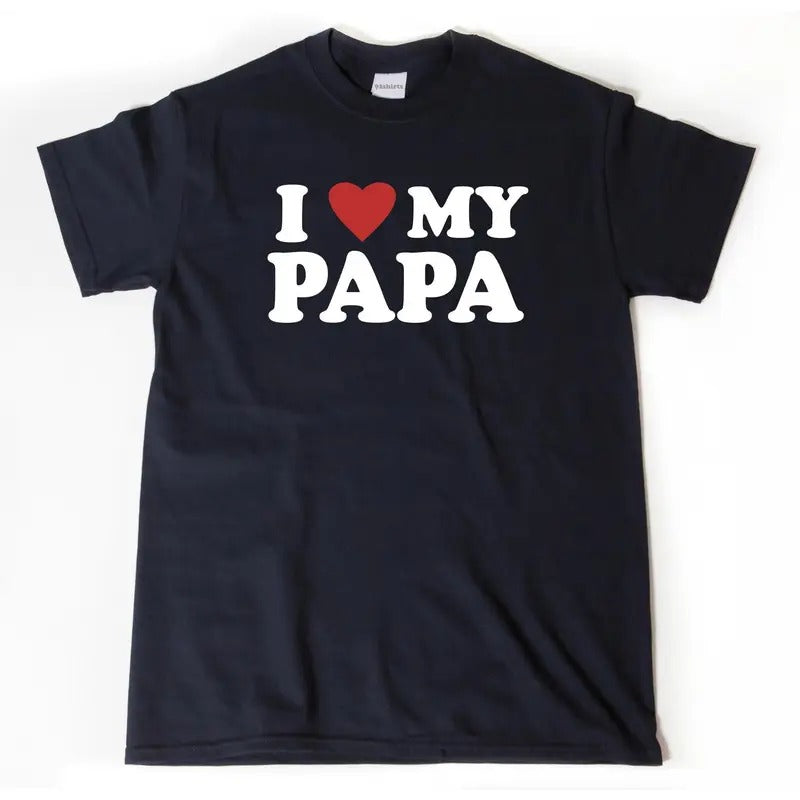 I Love My Papa Heart Grandfather - Adult & Kids T-Shirts, Sweatshirts & Hoodies apparel design preview 1