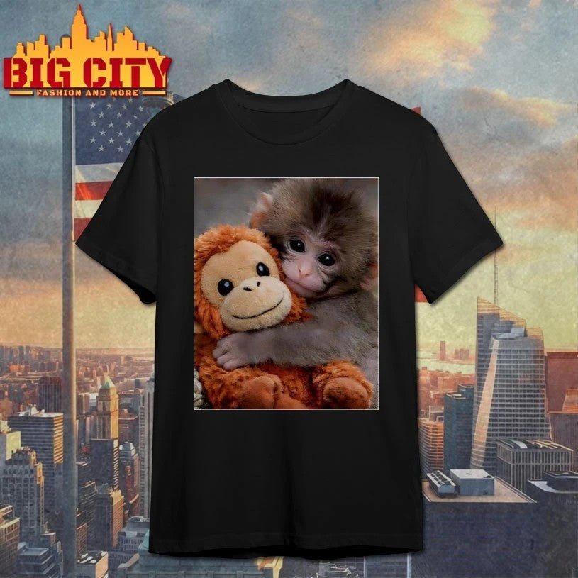I Love Punch Monkey hugging stuffed - Adult & Kids T-Shirts, Sweatshirts & Hoodies apparel design preview 1