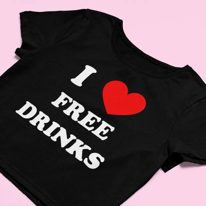 I Love Him Her Trending Free Drinks Funny Girlfriend - Adult & Kids T-Shirts, Sweatshirts & Hoodies apparel design preview 1