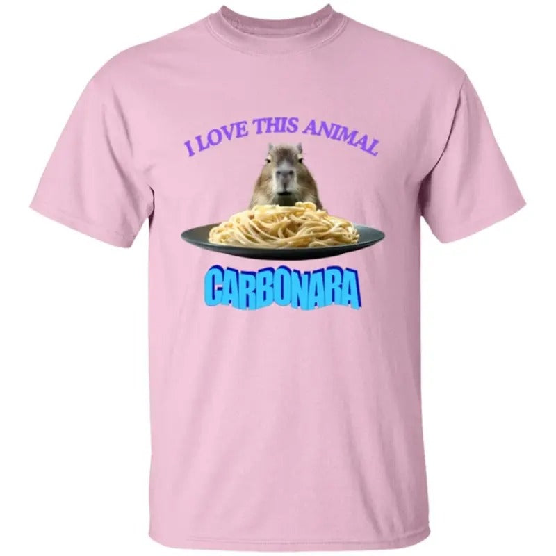 I Love This Animal Carbonara Funny Capybara Meme - Adult & Kids T-Shirts, Sweatshirts & Hoodies apparel design preview 1