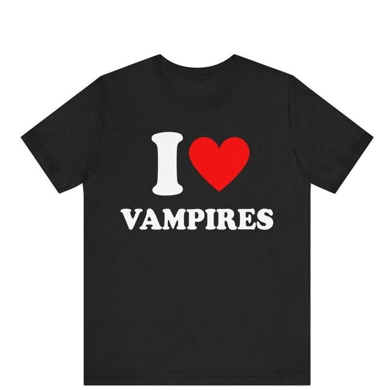 I Love Vampires Heart Funny Vampire Lover - Adult & Kids T-Shirts, Sweatshirts & Hoodies apparel design preview 1