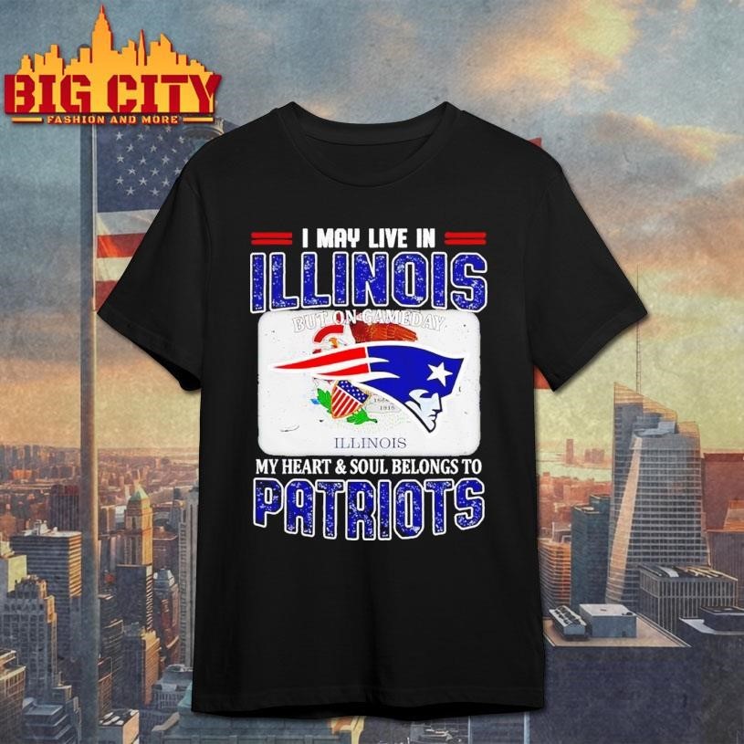 I May Live In Illinois But On Gameday My Heart Soul - Adult & Kids T-Shirts, Sweatshirts & Hoodies apparel design preview 1