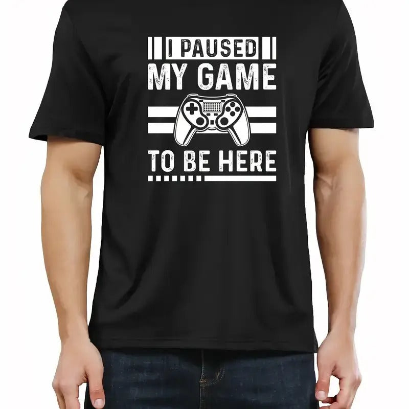 I Paused My Game Be Here Funny Gamers Classic - Adult & Kids T-Shirts, Sweatshirts & Hoodies apparel design preview 1