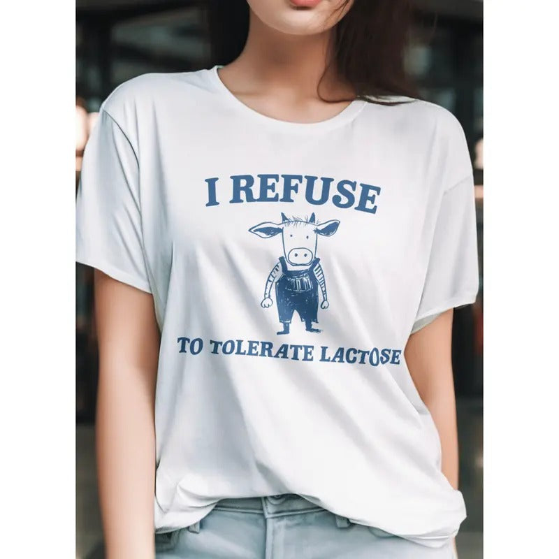 I Refuse Tolerate Lactose Funny Teeshirt Summer Cool - Adult & Kids T-Shirts, Sweatshirts & Hoodies apparel design preview 1