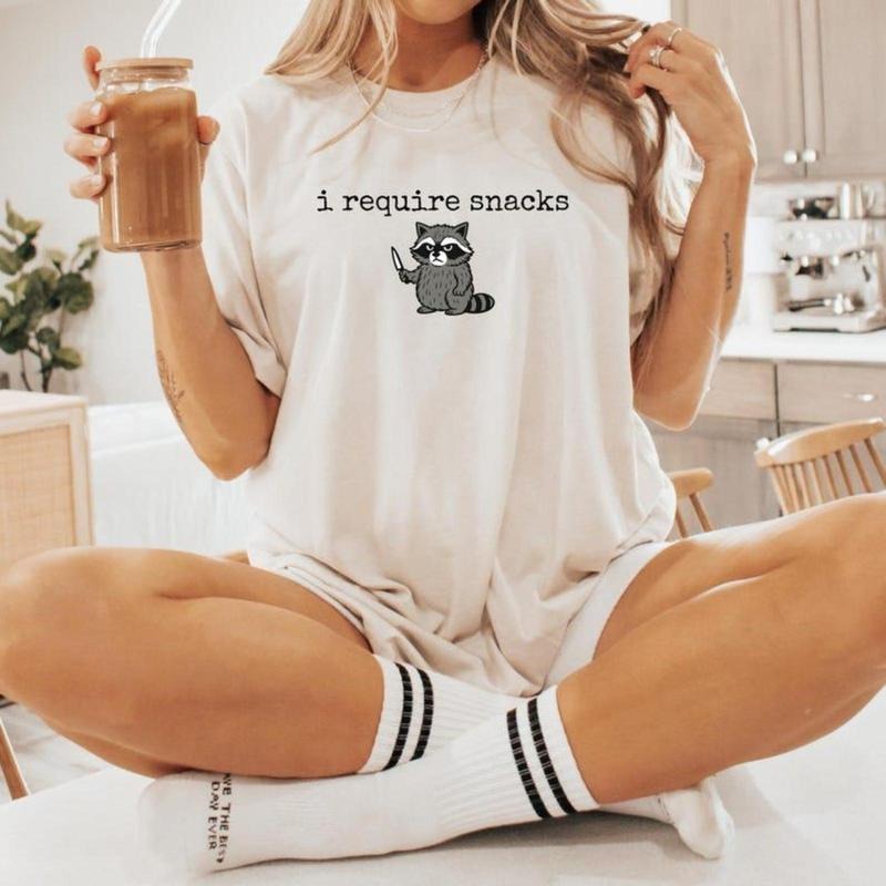 I Require Snacks Fat Raccoon Funny Goblincore Animal - Adult & Kids T-Shirts, Sweatshirts & Hoodies apparel design preview 1