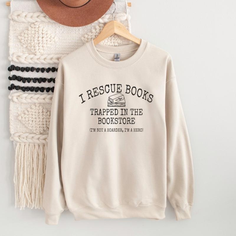 I Rescue Books Trapped Bookstore I'M Not Hoarder Hero - Adult & Kids T-Shirts, Sweatshirts & Hoodies apparel design preview 1