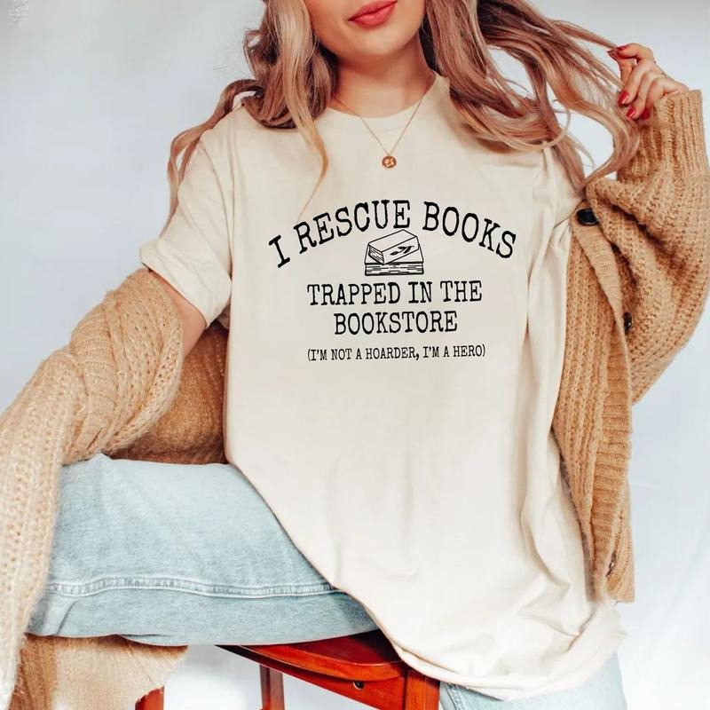 I Rescue Books Trapped Bookstore I'M Not Hoarder Hero - Adult & Kids T-Shirts, Sweatshirts & Hoodies apparel design preview 1