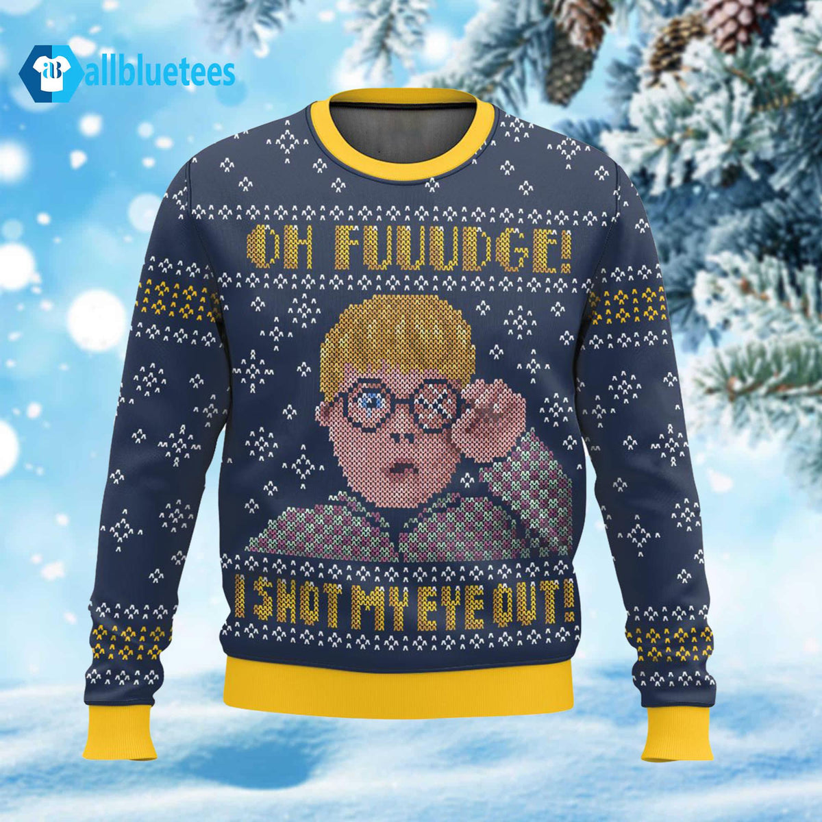 Oh Fuuudge I Shot My Eye Out Ugly Christmas Sweater - Holiday Gift product image