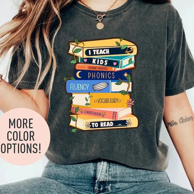 I Teach K!Ds Read Bookworm Teacher Appreciation - Adult & Kids T-Shirts, Sweatshirts & Hoodies apparel design preview 1
