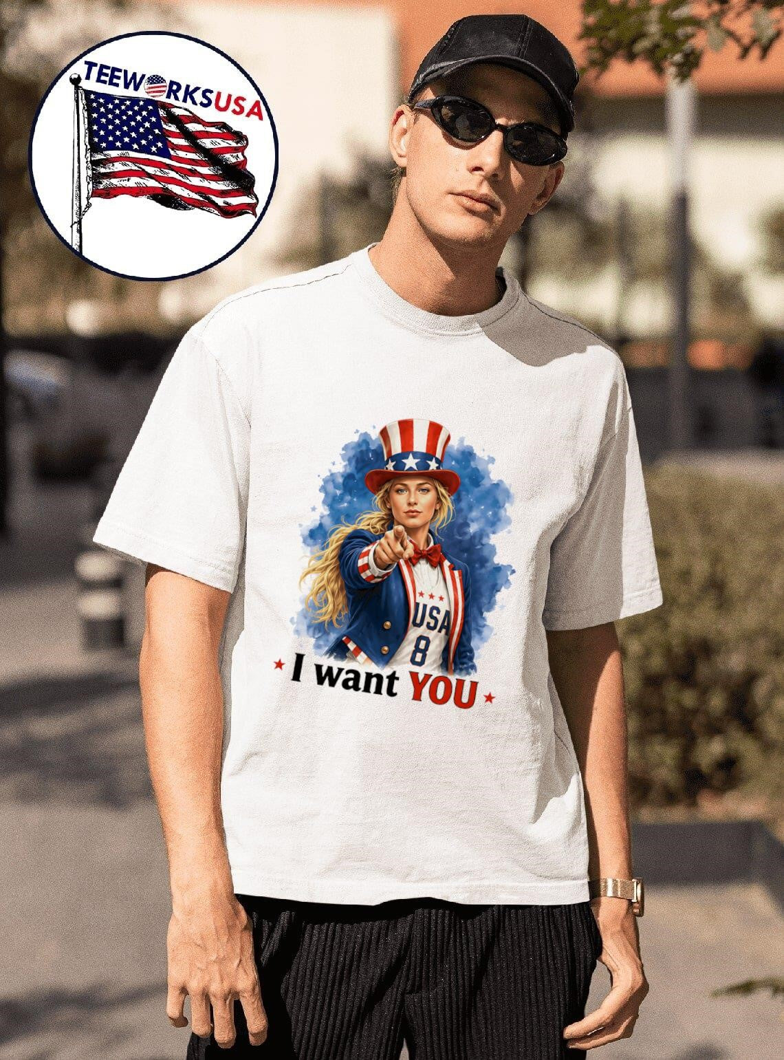 I Want YOU USA 8 Uncle Sam Sophie Cunningham - Adult & Kids T-Shirts, Sweatshirts & Hoodies apparel design preview 1