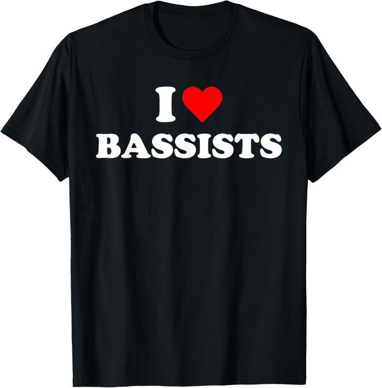 I Heart BASSISTS Guitar Music Lover Cute Bass Players - Adult & Kids T-Shirts, Sweatshirts & Hoodies apparel design preview 1