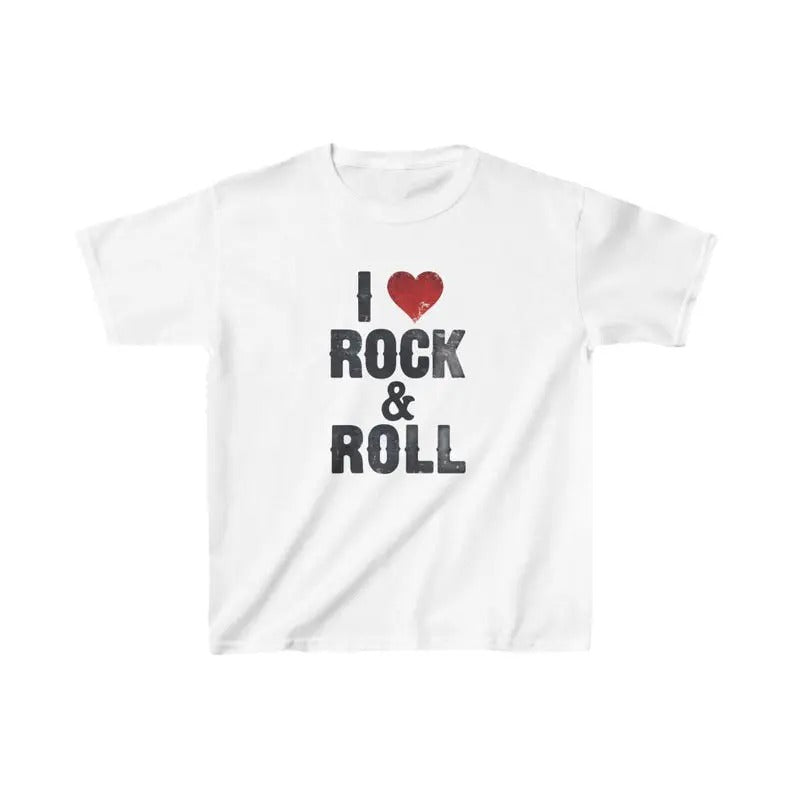 I Love Rock Roll Heavy Cotton Retro N Kid Fun - Adult & Kids T-Shirts, Sweatshirts & Hoodies apparel design preview 1