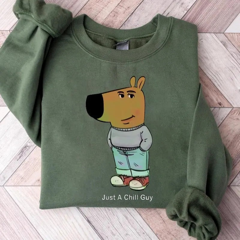 I'M Just Chill Guy TikTok Meme Viral Dog Cartoon - Adult & Kids T-Shirts, Sweatshirts & Hoodies apparel design preview 1