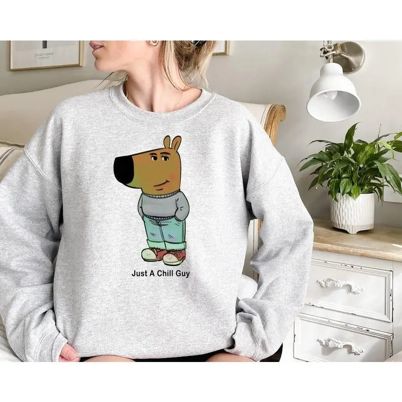 I'M Just ChillGuy TikTok Meme Viral Dog Cartoon - Adult & Kids T-Shirts, Sweatshirts & Hoodies apparel design preview 1