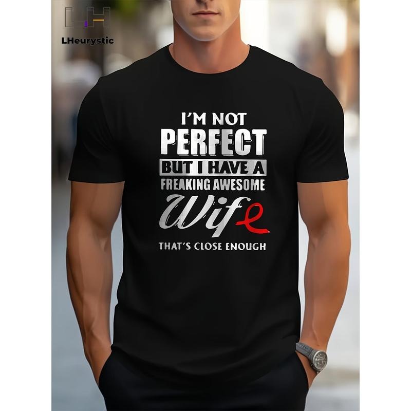 I'M Not Perfect But My Wife Is Awesome Print Crew - Adult & Kids T-Shirts, Sweatshirts & Hoodies apparel design preview 1