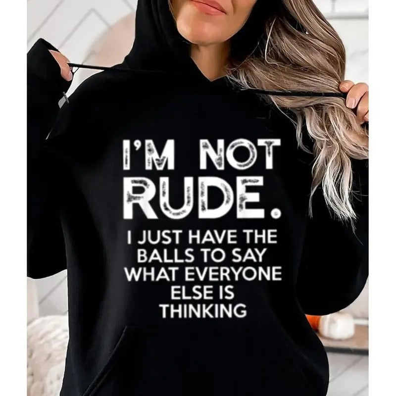 I'M Not Rude Funny Casual Street Fleece Fabric Hooded - Adult & Kids T-Shirts, Sweatshirts & Hoodies apparel design preview 1